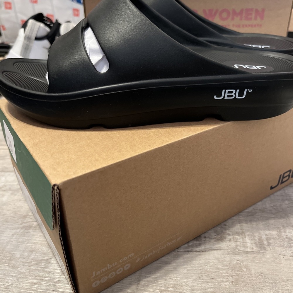 JBU Women Dover Recovery Slides in Black Size 10 NIB